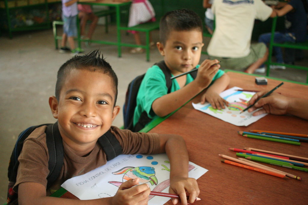 Children at learning center where volunteers help in Granada Nicaragua